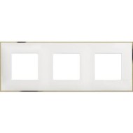 BTICINO CLASSIA TRIPLE MODULES FRAME WHITE GOLD R4802M3WD