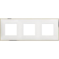 BTICINO CLASSIA TRIPLE MODULES FRAME WHITE GOLD R4802M3WD