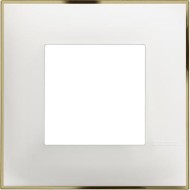 BTICINO CLASSIA 2 MODULES FRAME WHITE GOLD R4802WD