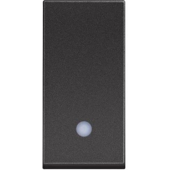 BTicino Classia BUTTON SWITCH WITH INDICATION 1-MODE 10A BLACK RG4005L