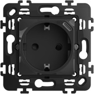 BTICINO CLASSIA CONTACT SHUKO+ USB type-C 2-MODE 16A BLACK RG4141USB