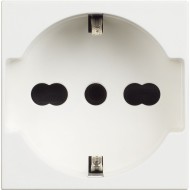 BTicino Classia CONTACT SHUKO/ITALIAN STAND. 2-MODE 10/16A WHITE MAT RW4141P