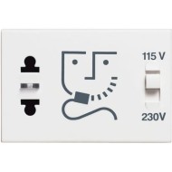 BTicino Classia SHAVER SOCKET 3-MODE 20A WHITE MATT RW4177