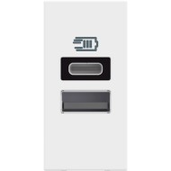BTicino Classia Socket 2xUSB TIP A+C 5Vdc 15W 3A 1-MOD ALB RW4191AC