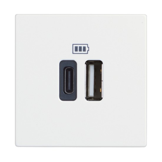 PRISA BTICINO CLASSIA 2xUSB TIP A+C 5Vdc 2-MODURI ALB RW4287C2