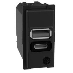 BTICINO LIVING NOW Socket 2xUSB TIP A+C 3A 15W 3A 1-MOD K4191AC