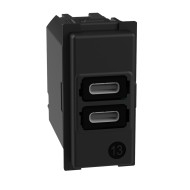 BTICINO LIVING NOW МЕХАНИЗЪМ РОЗЕТКА 2xUSB TYPE C+C 3A 15W  3A 1-МОД K4191CC