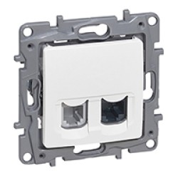 LEGRAND NILOE PRISA DUBLA TELEFON RJ11+COMP. CAT RG45 10dB ALB 764570